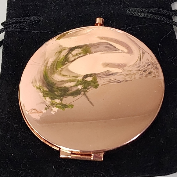 Rose Gold Bling Cosmetic Compact Mirror New - Picture 4 of 6